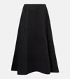 Balenciaga Cotton Twill Midi Skirt In Black