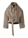 Balenciaga Cotton Twill Reverse Hooded Trench Coat In Sand
