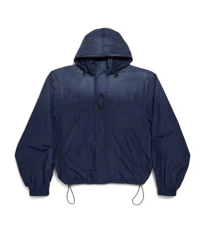 Balenciaga Cotton-blend Rain Jacket In Blue