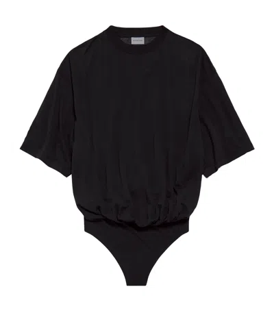 Balenciaga Cotton-blend T-shirt Bodysuit In Black