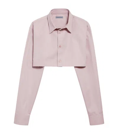 Balenciaga Cotton-silk Cropped Shirt In Pink