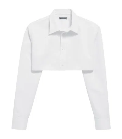 Balenciaga Cotton-silk Cropped Shirt In Animal Print