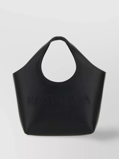 BALENCIAGA CRACKED LEATHER LOGO TOTE