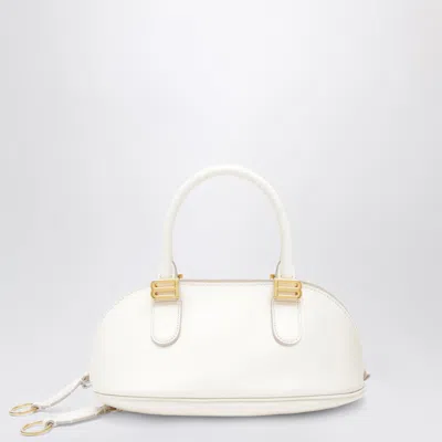 Balenciaga Cream Leather Bolero Mini Bowling Bag In Beige