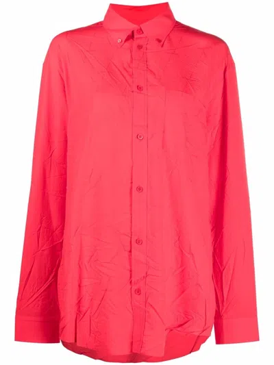 Balenciaga Creased-effect Shirt In Rot