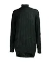 Balenciaga Creased Turtleneck Knit Jumper In Black
