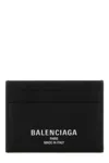 Balenciaga Black Credit Cardholder In Hammered Leather In Multi
