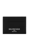 Balenciaga Black Credit Cardholder In Hammered Leather In Black