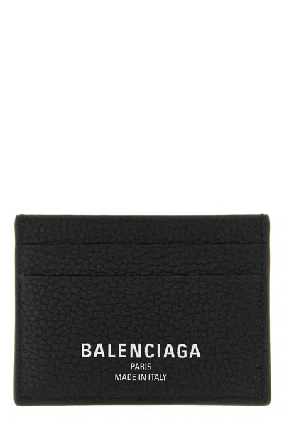 Balenciaga Logo-printed Grained Calfskin Card Case In Pink