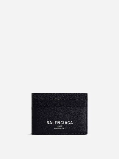 Balenciaga Credit Leather Card Holder In Black
