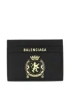 Balenciaga Crest-print Passport Cardholder In Black