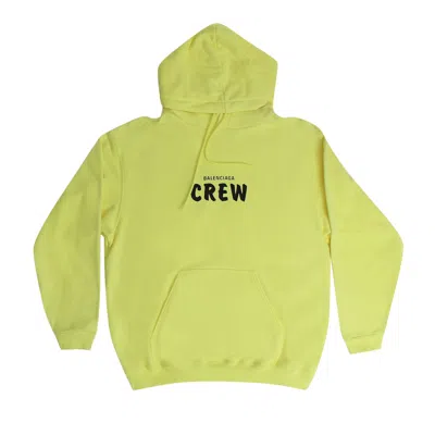 Pre-owned Balenciaga Crew Logo Hoodie 'lime/black' In Green