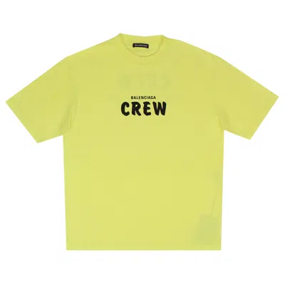 Pre-owned Balenciaga Crew Logo T-shirt 'fluo Yellow'