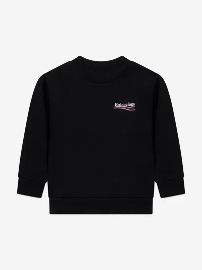 Balenciaga Kids Crew Neck Classic Sweatshirt 8 Yrs Black