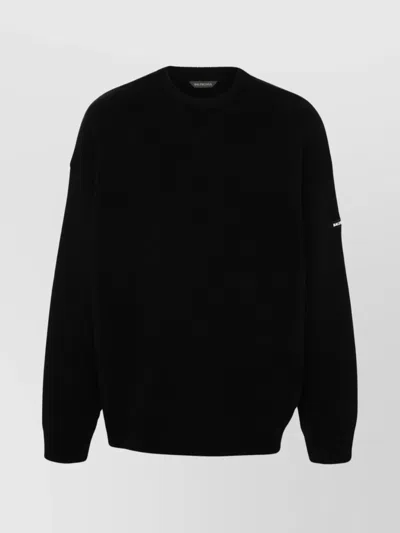 Balenciaga Crew Neck Knitwear Sweater In Black