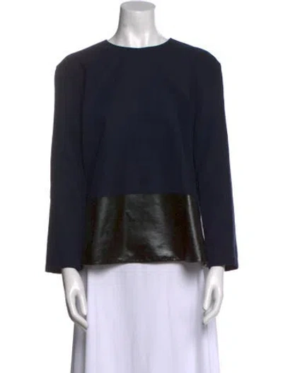 Pre-owned Balenciaga Crew Neck Long Sleeve Blouse In Black