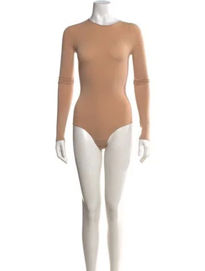Pre-owned Balenciaga Crew Neck Long Sleeve Bodysuit In Neutral