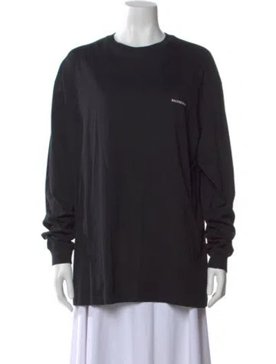 Pre-owned Balenciaga Crew Neck Long Sleeve T-shirt In Black
