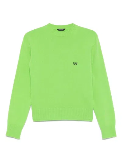 Balenciaga Crew Neck Long Sleeves In Green