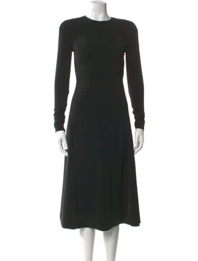 Pre-owned Balenciaga Crew Neck Midi Length Dress In Black