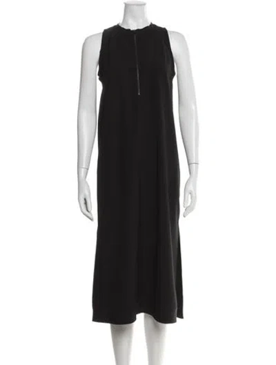 Pre-owned Balenciaga Crew Neck Midi Length Dress In Black