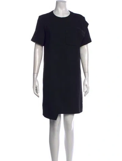 Pre-owned Balenciaga Crew Neck Mini Dress In Black