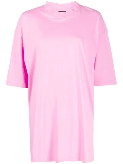 Balenciaga Crew Neck Short-sleeve T-shirt In Pink