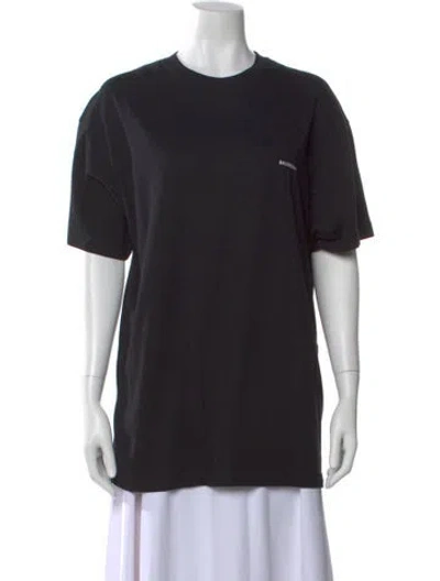 Pre-owned Balenciaga Crew Neck Short Sleeve T-shirt In Black