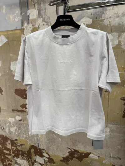 Balenciaga Crew Neck Short-sleeved T-shirt In Gray