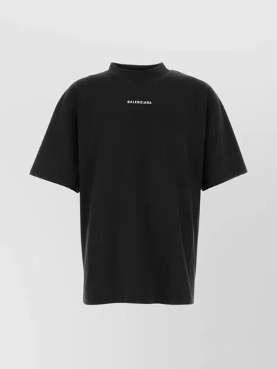 Balenciaga Crew Neck Short Sleeves Cotton T-shirt In Black