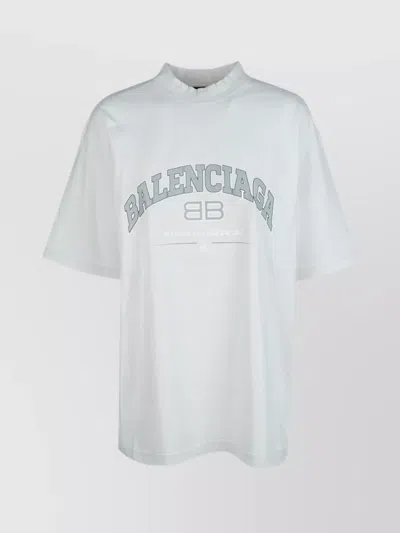 Balenciaga Crew Neck Short Sleeves Top In White