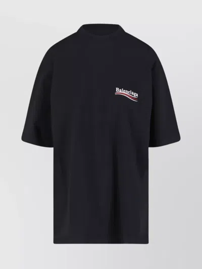Balenciaga Crew Neck Short Sleeves Top In Black