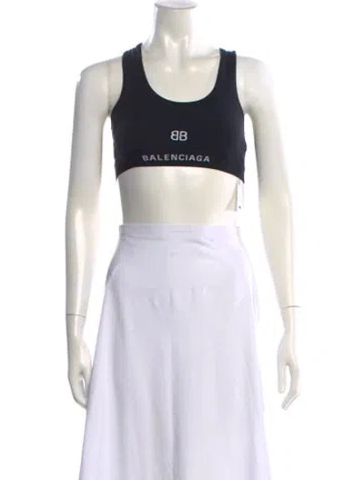 Pre-owned Balenciaga Crew Neck Sleeveless Sports Bra In White