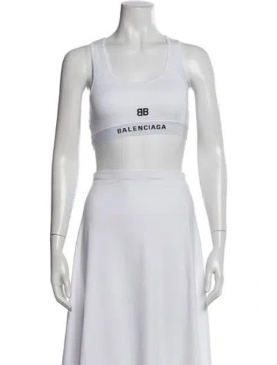 Pre-owned Balenciaga Crew Neck Sleeveless Sports Bra In White