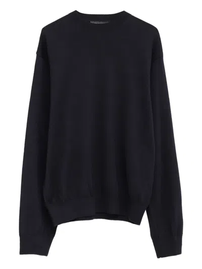 Balenciaga Crew-neck Sweater In Blue