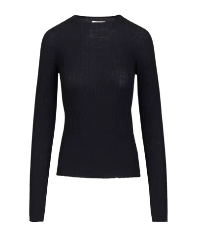 Balenciaga Crew Neck Sweater In Blue