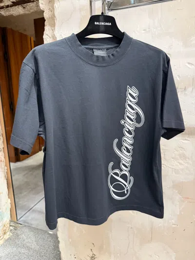 Balenciaga Crew Neck T-shirt In Gray