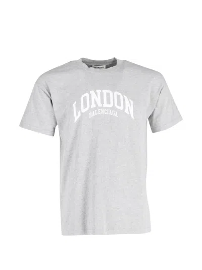 Pre-owned Balenciaga Crew-neck T-shirt In Gray
