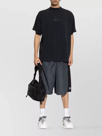 Balenciaga Crew Neck Top With Short Sleeves Design In Black