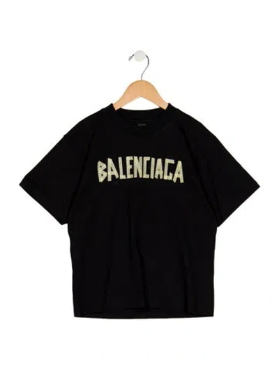 Pre-owned Balenciaga Kids' Crewneck Graphic T-shirt In Black