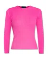 Balenciaga Crewneck Long-sleeved Knitted Sweater In Pink
