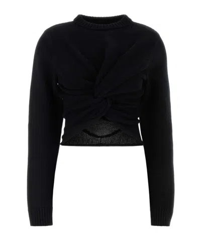 Balenciaga Crew-neck Sweater In Black