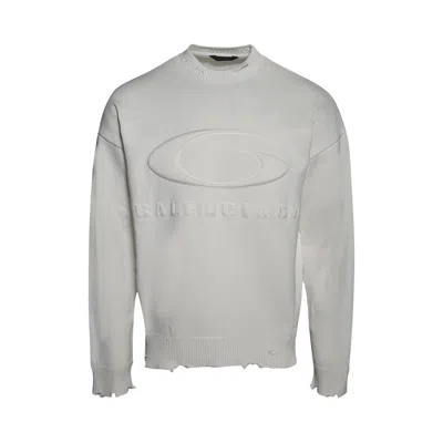 Pre-owned Balenciaga Crewneck Sweater 'light Heather Grey' | Men's Size 2