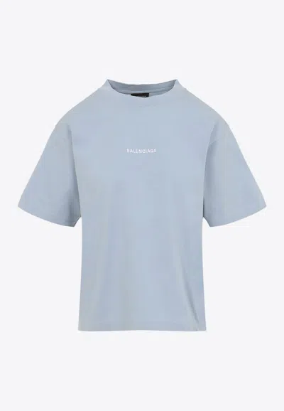 BALENCIAGA CREWNECK T-SHIRT WITH LOGO-PRINT