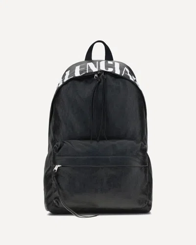 Balenciaga Crinkle Effect Backpack In Black