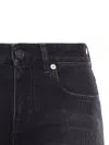 Balenciaga Crinkled Effect Wide Leg Jeans With Washed And Worn-out Details In Black