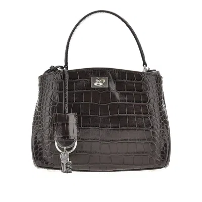 BALENCIAGA CROCO-EMBOSSED LEATHER MINI 'RODEO' BAG