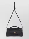 Balenciaga Bel Air Small Clutch With Shoulder Strap In Black