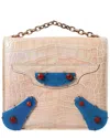 Balenciaga Crocodile Clutch In Sand