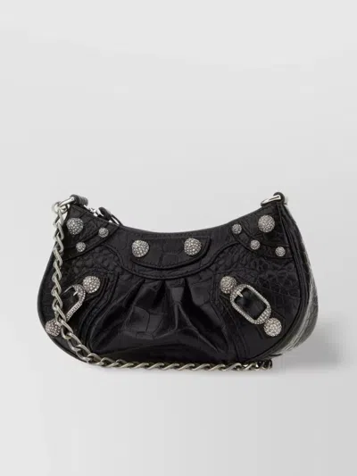 Balenciaga Crocodile Effect Mini Handbag With Chain Strap